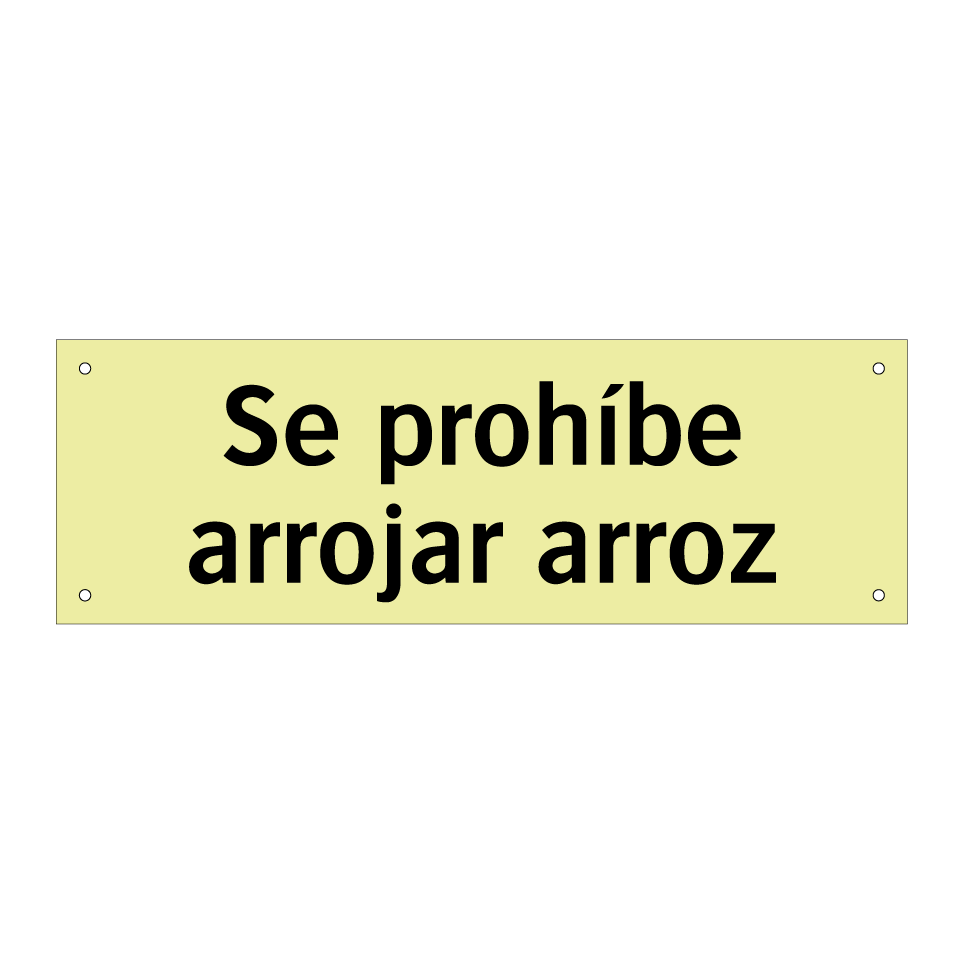 Se prohíbe arrojar arroz