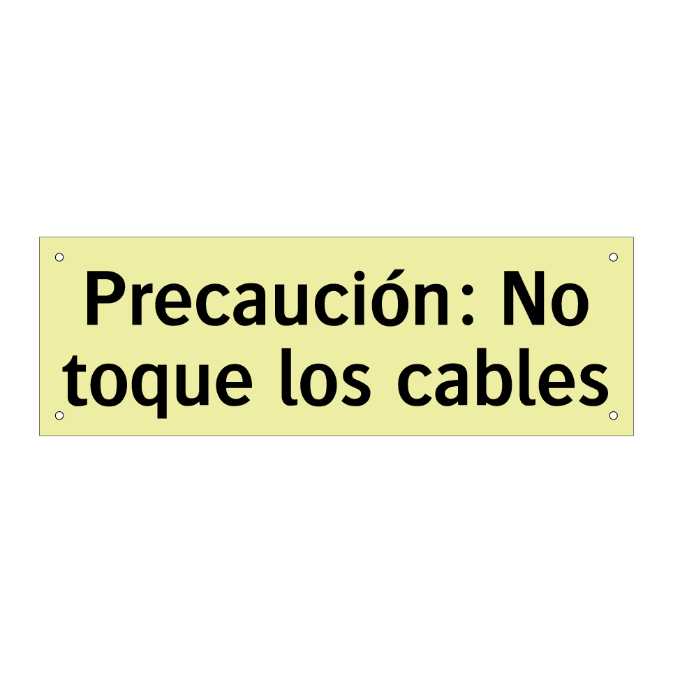 Precaución: No toque los cables