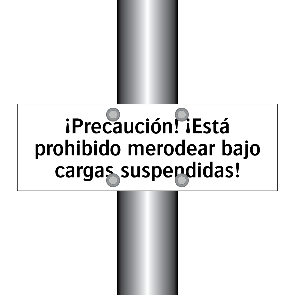 ¡Precaución! ¡Está prohibido merodear bajo cargas suspendidas!
