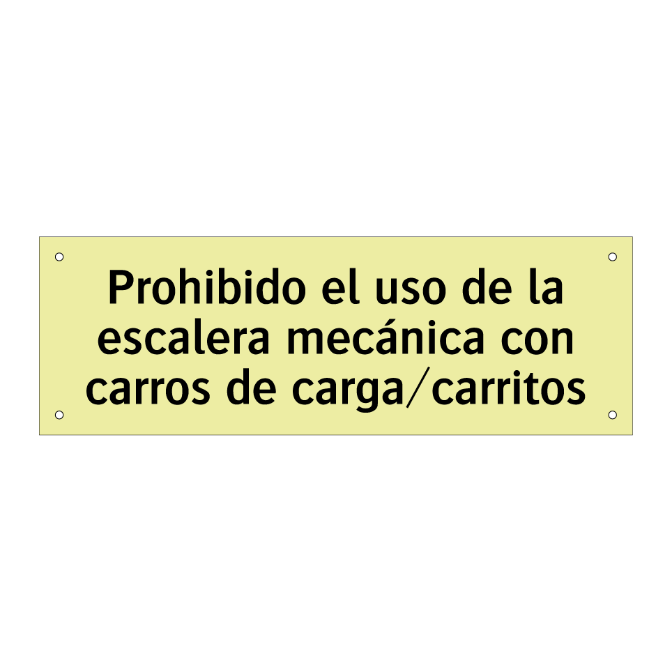 Prohibido el uso de la escalera mecánica con carros de carga/carritos