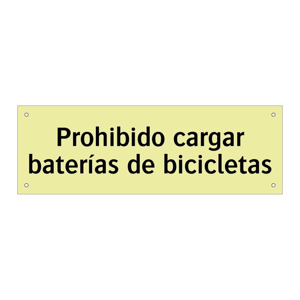 Prohibido cargar baterías de bicicletas