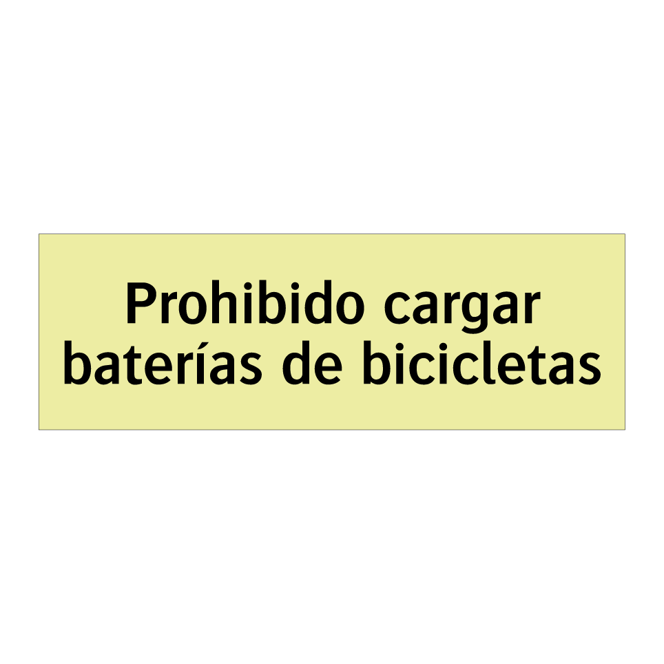 Prohibido cargar baterías de bicicletas