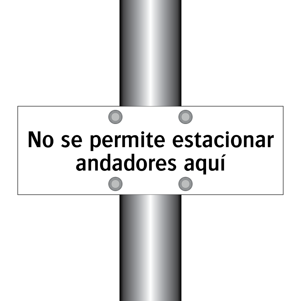 No se permite estacionar andadores aquí