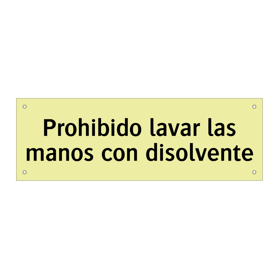 Prohibido lavar las manos con disolvente