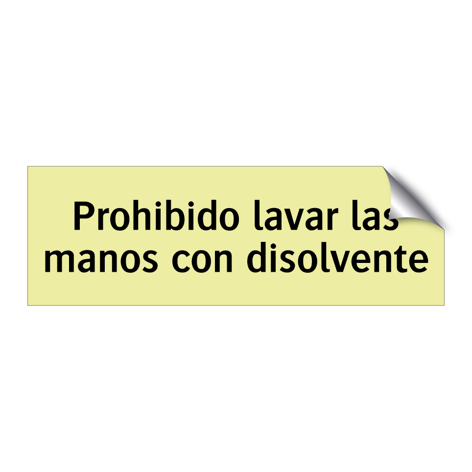 Prohibido lavar las manos con disolvente
