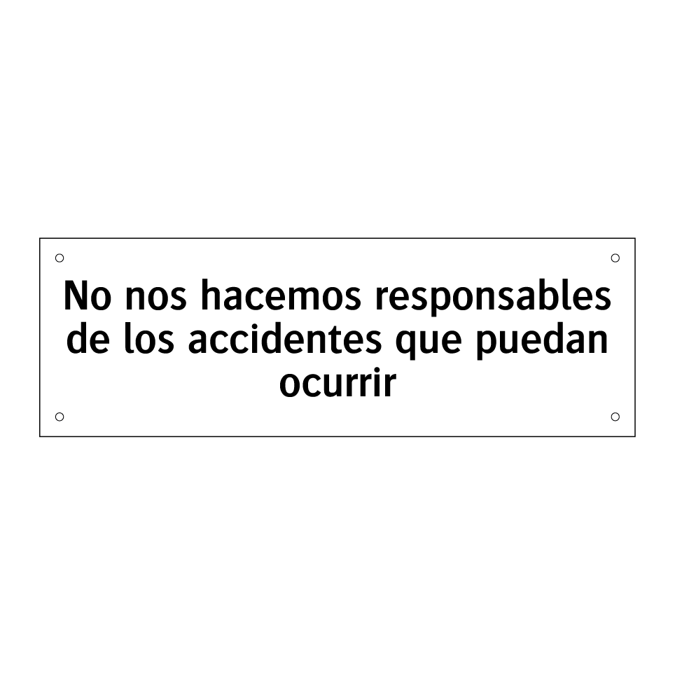 No nos hacemos responsables de los accidentes que puedan ocurrir