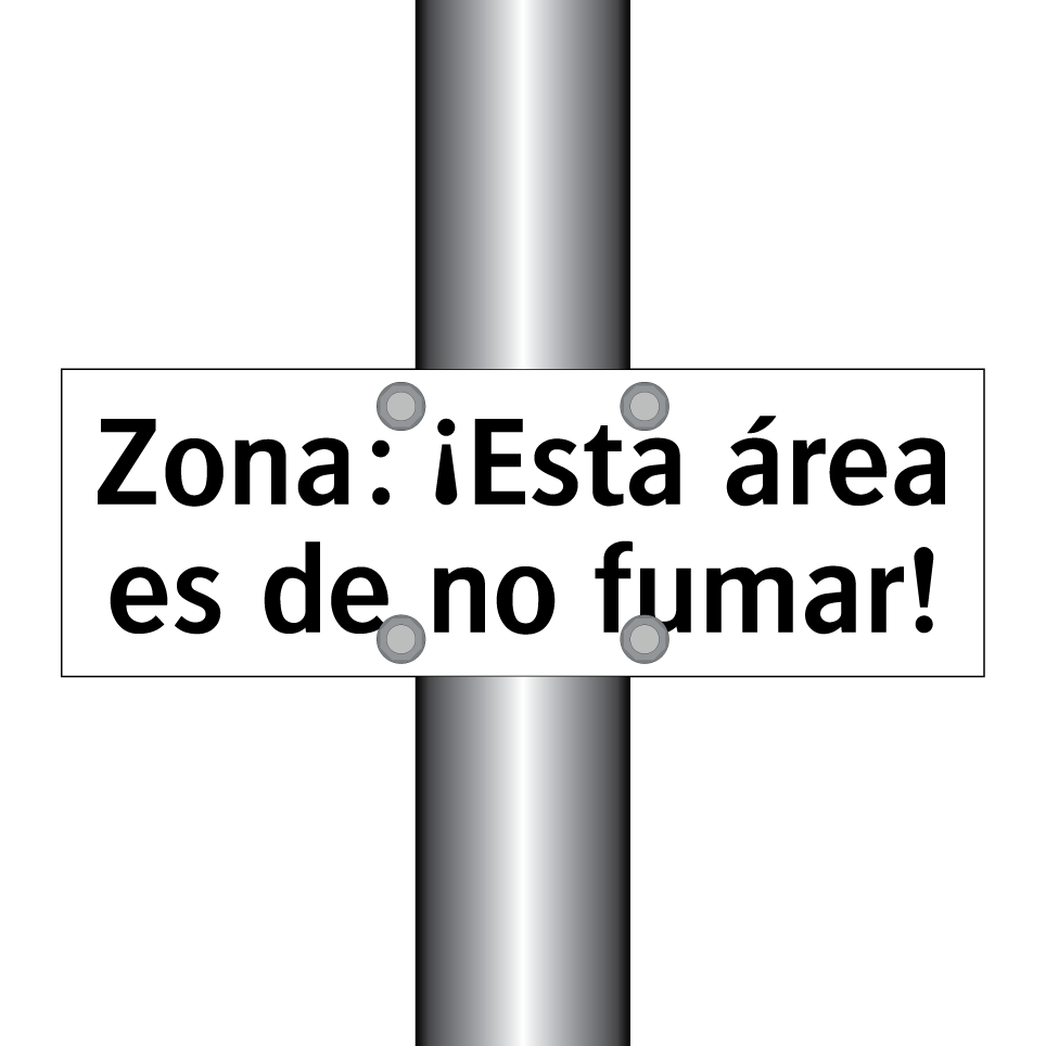 Zona: ¡Esta área es de no fumar!