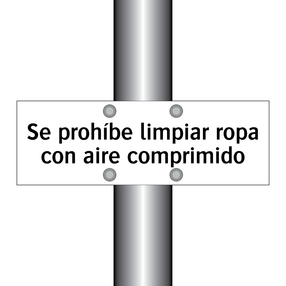 Se prohíbe limpiar ropa con aire comprimido