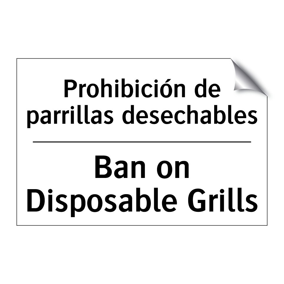 Prohibición de parrillas desechables - Ban on Disposable Grills