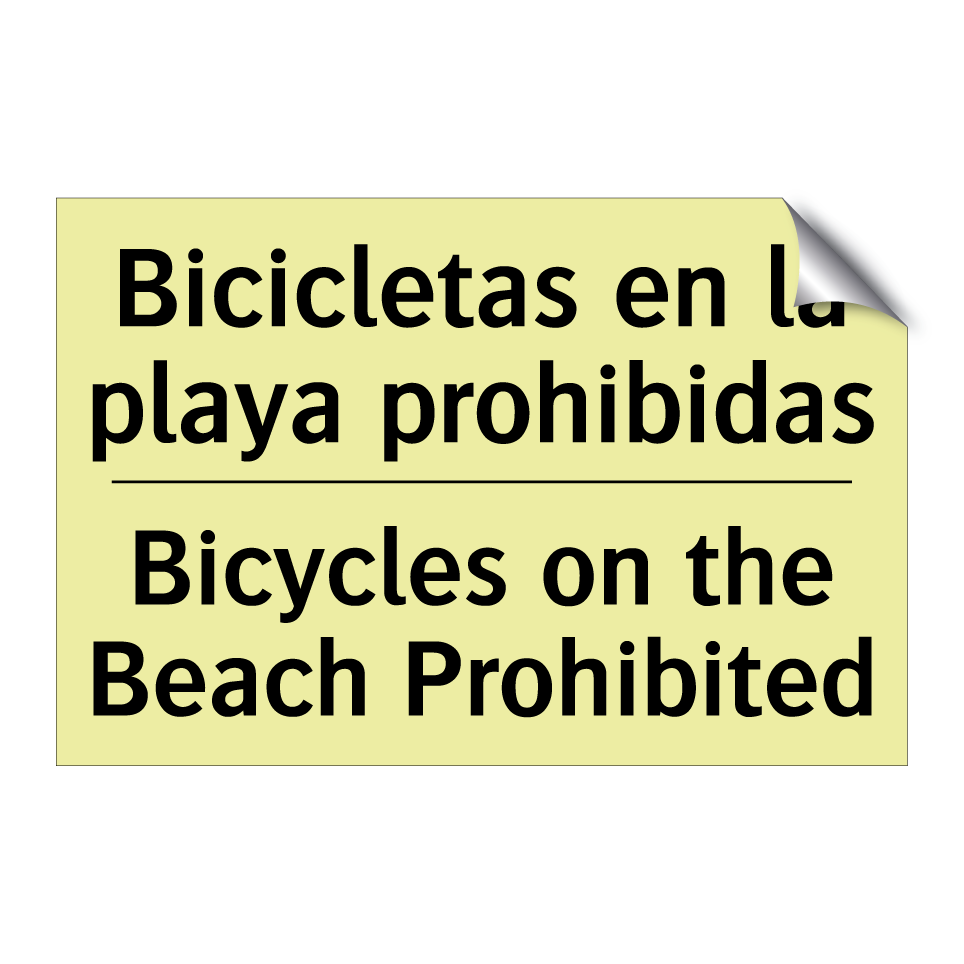 Bicicletas en la playa prohibidas - Bicycles on the Beach Prohibited