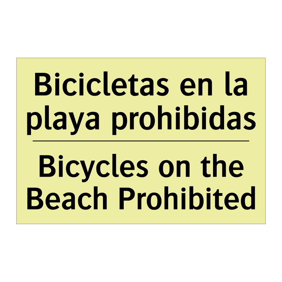 Bicicletas en la playa prohibidas - Bicycles on the Beach Prohibited