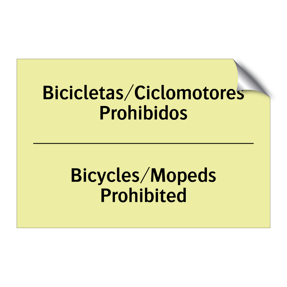 Bicicletas/Ciclomotores Prohibidos - Bicycles/Mopeds Prohibited