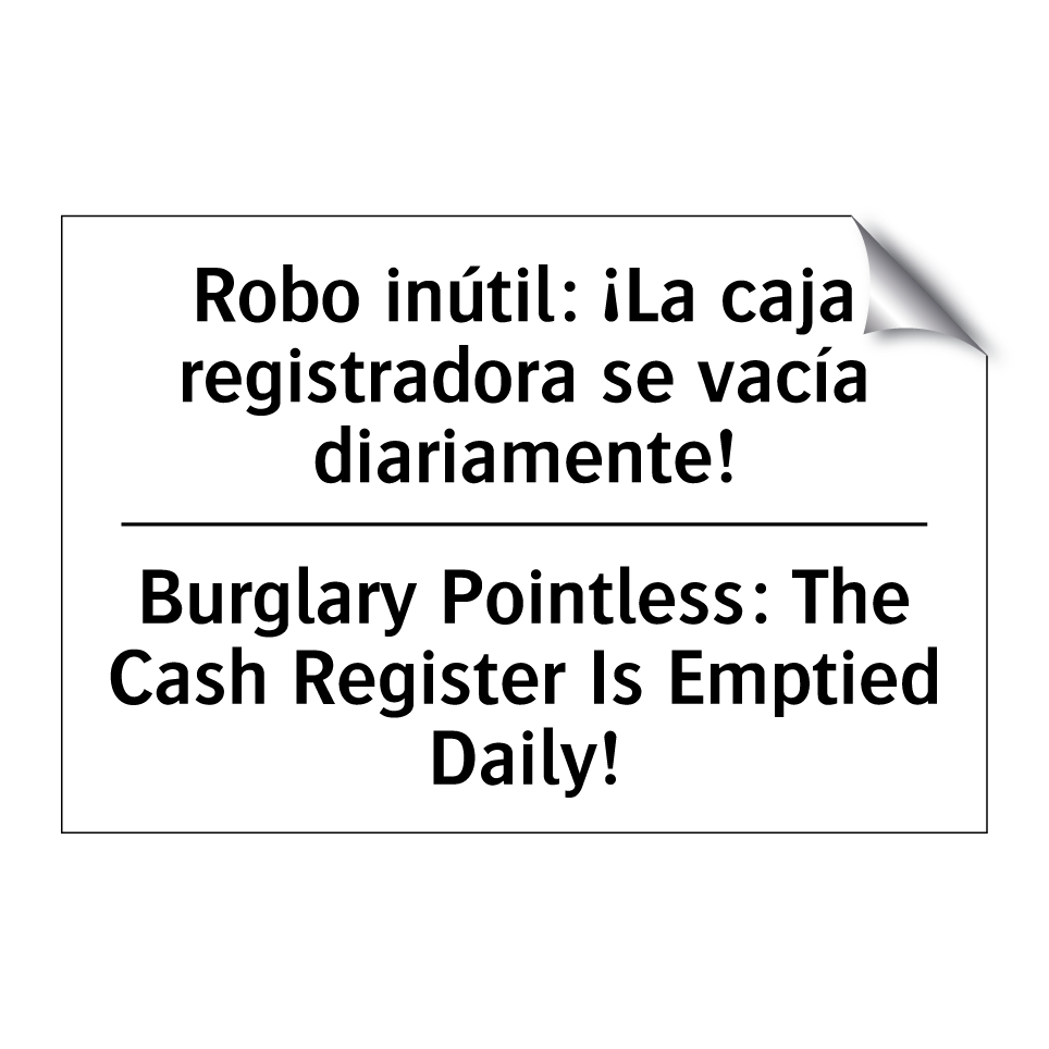 Robo inútil: ¡La caja registradora se vacía diariamente! - Burglary Pointless: The Cash Register Is Emptied Daily!