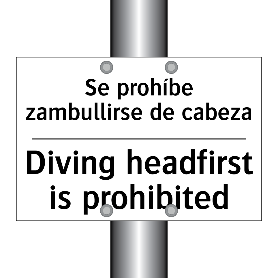Se prohíbe zambullirse de cabeza - Diving headfirst is prohibited