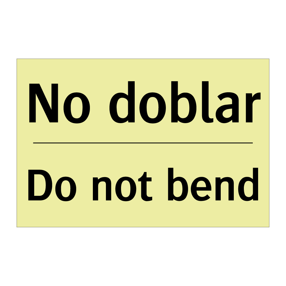 No doblar - Do not bend