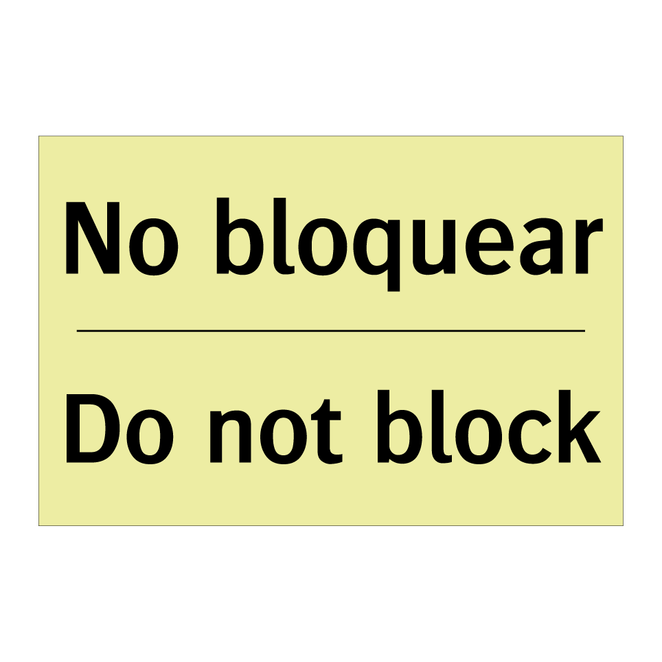 No bloquear - Do not block