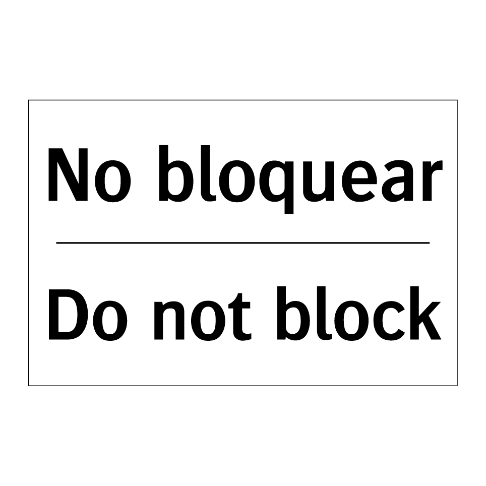 No bloquear - Do not block