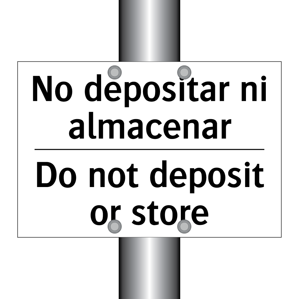 No depositar ni almacenar - Do not deposit or store