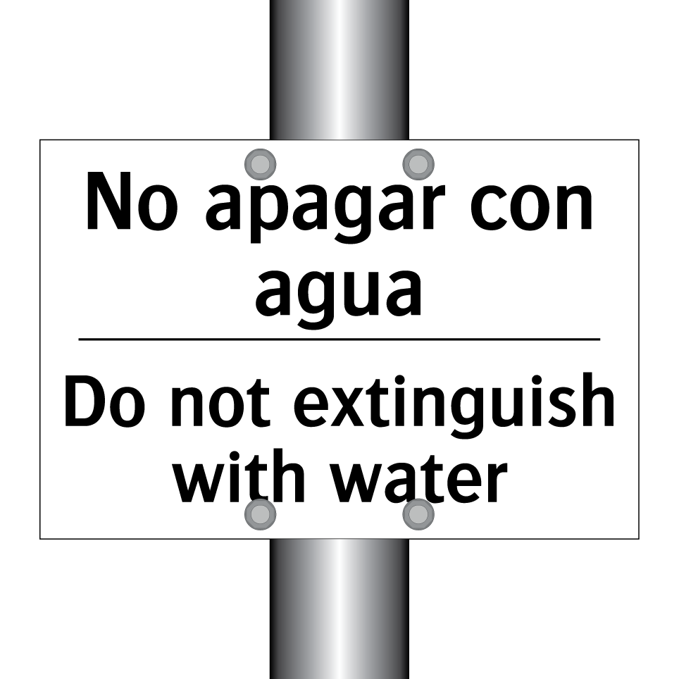 No apagar con agua - Do not extinguish with water