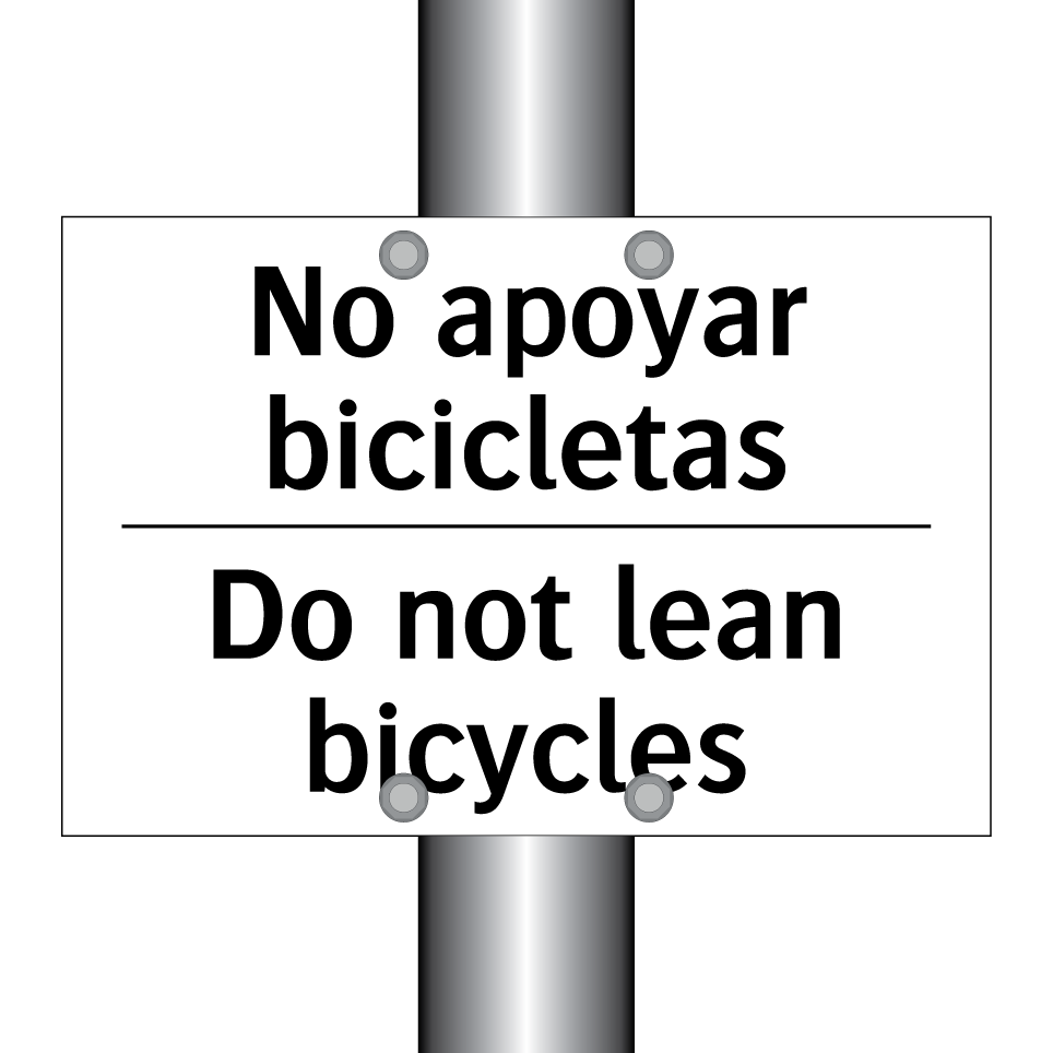 No apoyar bicicletas - Do not lean bicycles