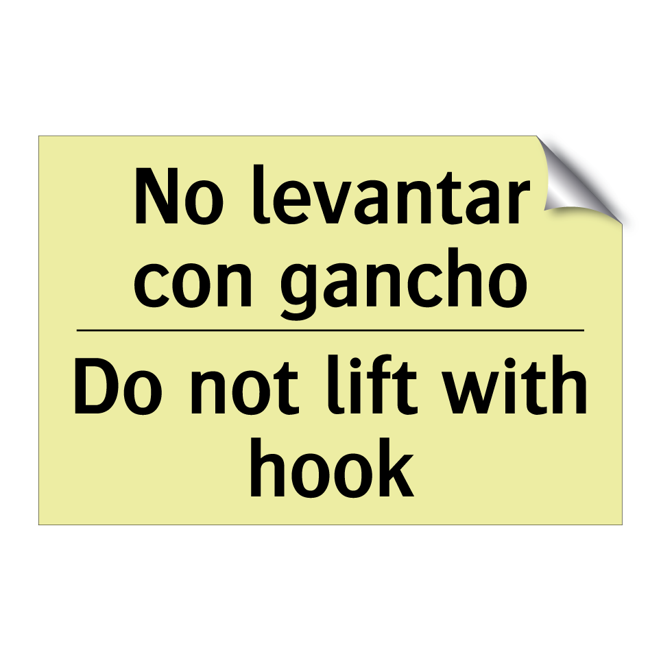 No levantar con gancho - Do not lift with hook