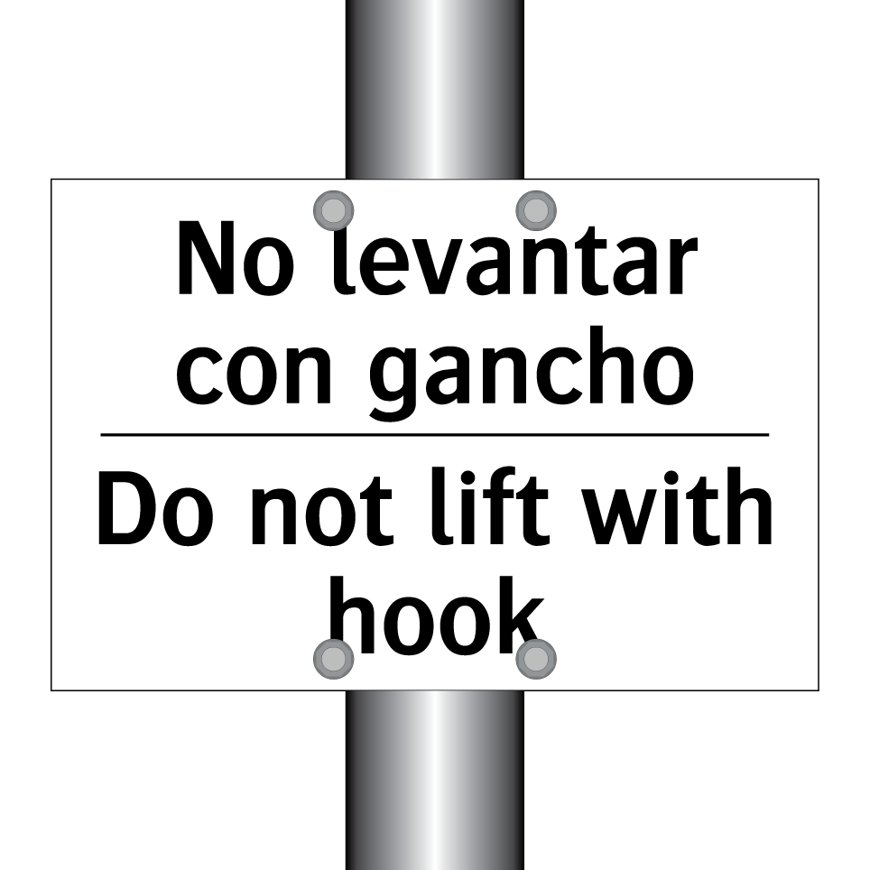No levantar con gancho - Do not lift with hook