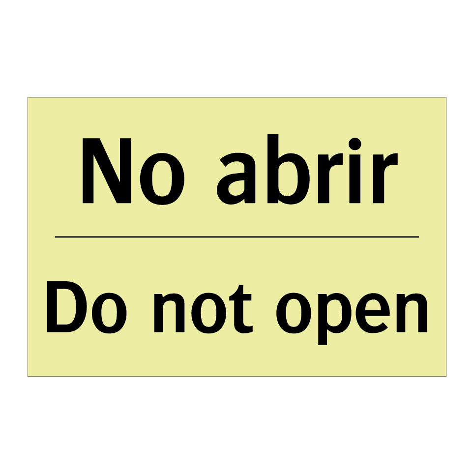 No abrir - Do not open