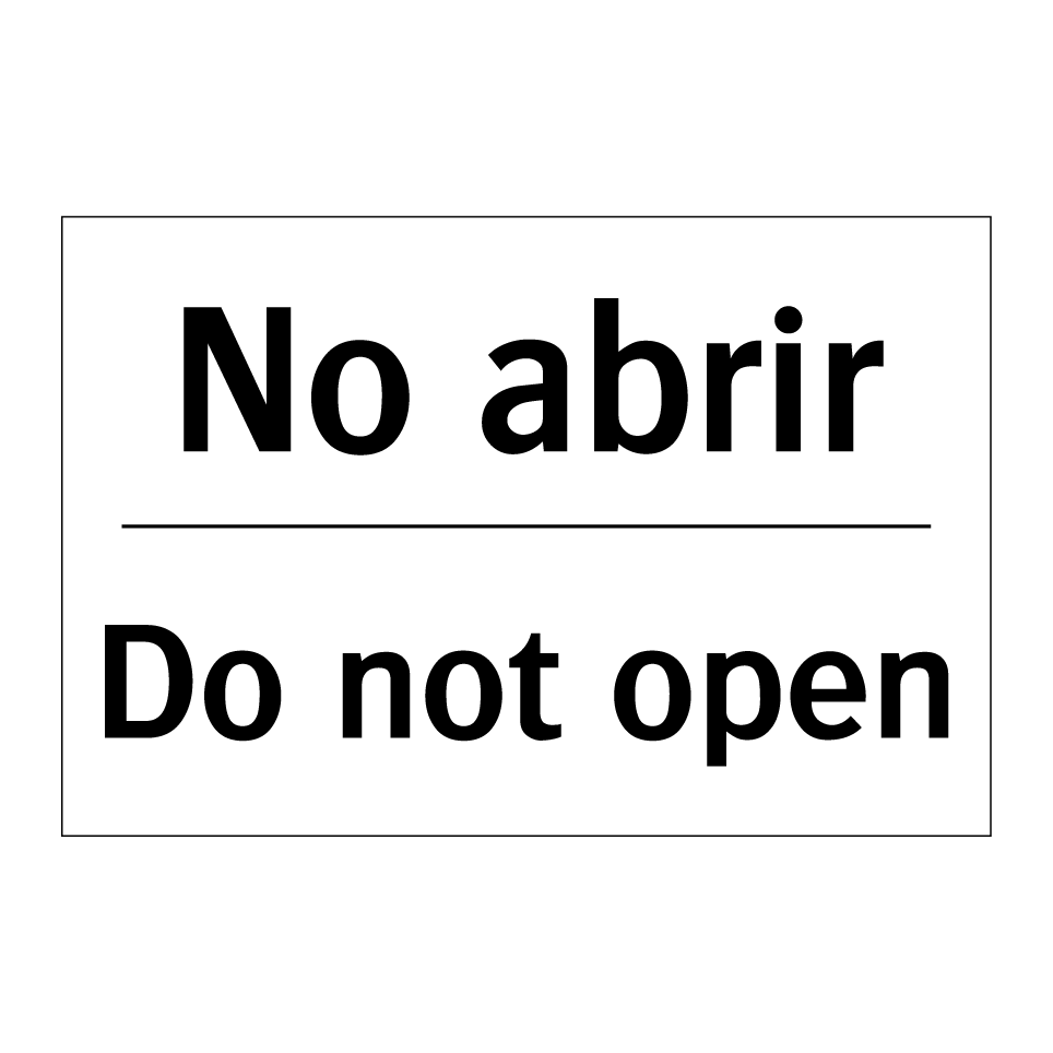 No abrir - Do not open