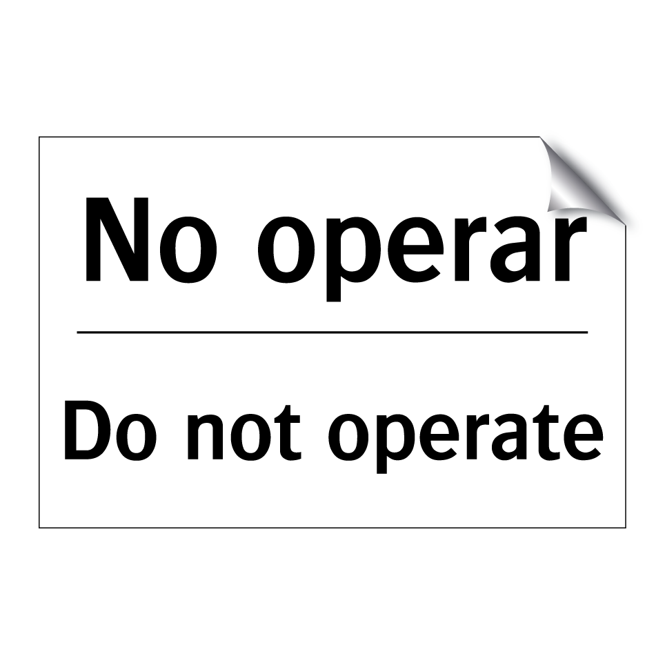 No operar - Do not operate