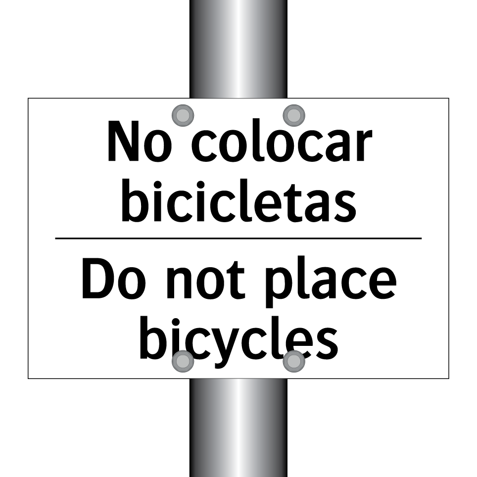 No colocar bicicletas - Do not place bicycles