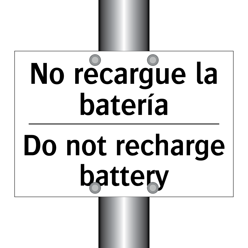 No recargue la batería - Do not recharge battery