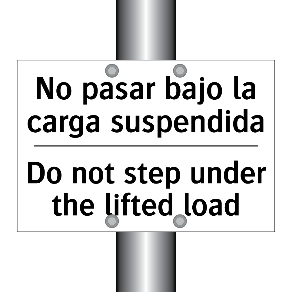No pasar bajo la carga suspendida - Do not step under the lifted load