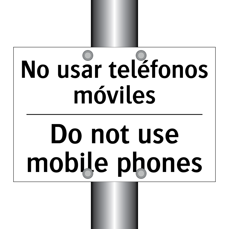No usar teléfonos móviles - Do not use mobile phones