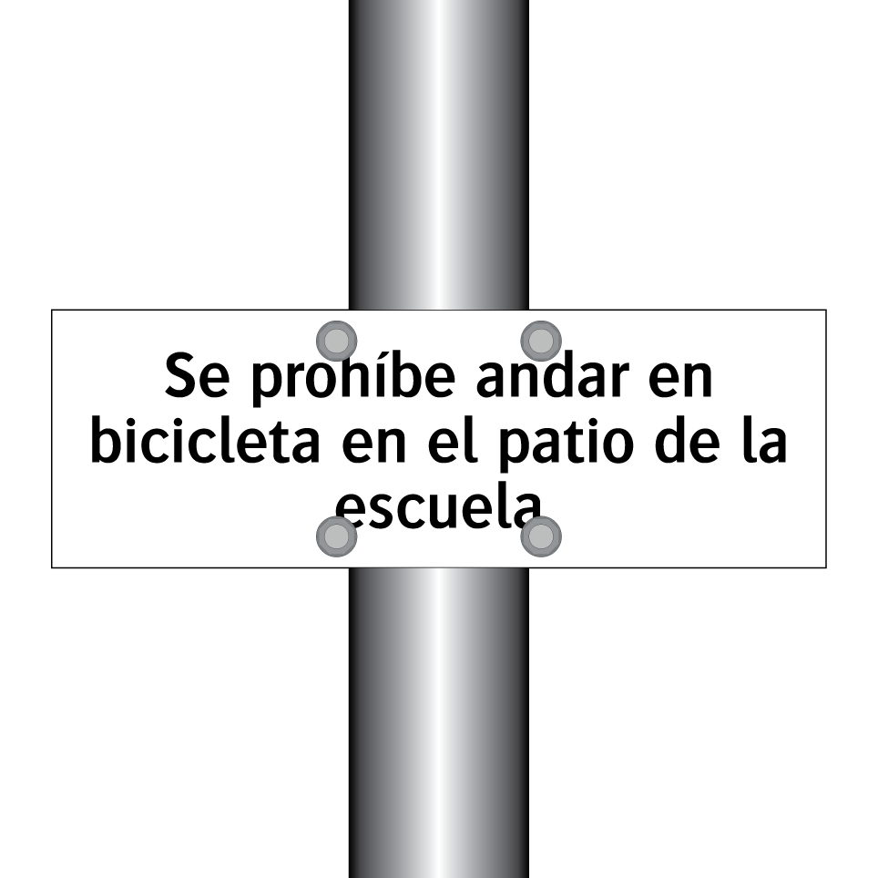 Se prohíbe andar en bicicleta en el patio de la escuela