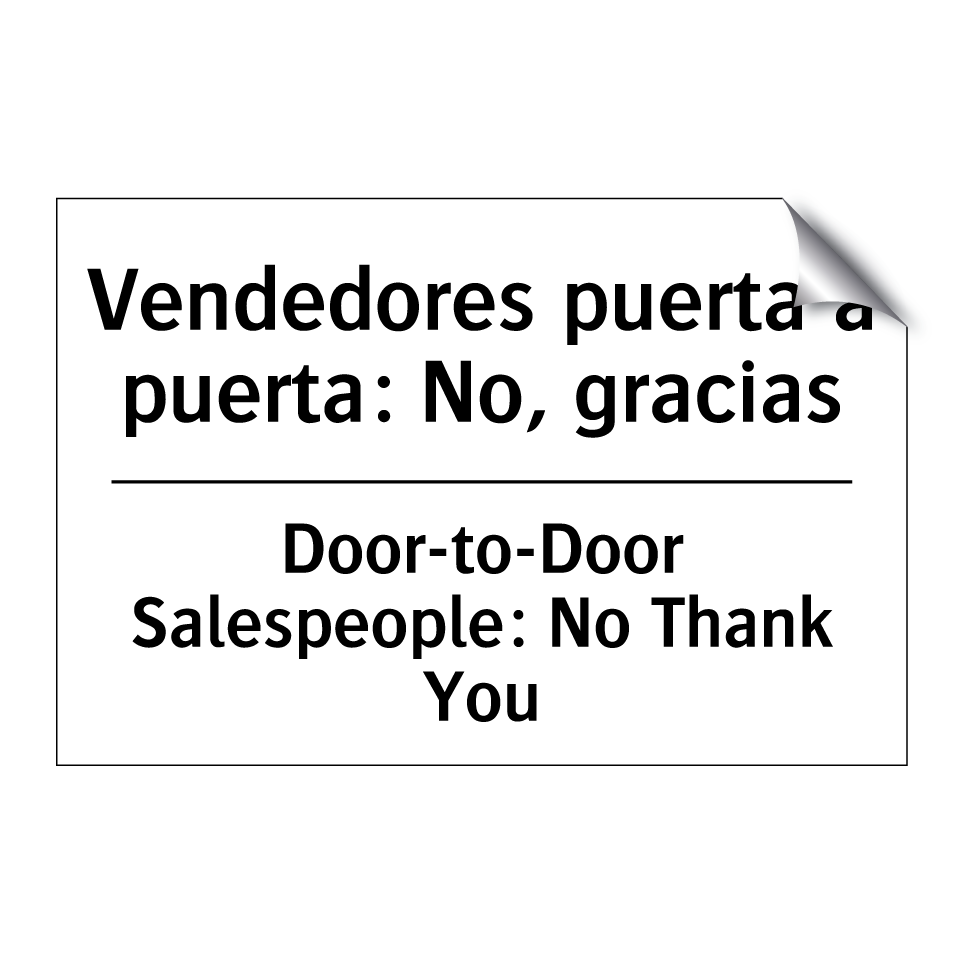 Vendedores puerta a puerta: No, gracias - Door-to-Door Salespeople: No Thank You