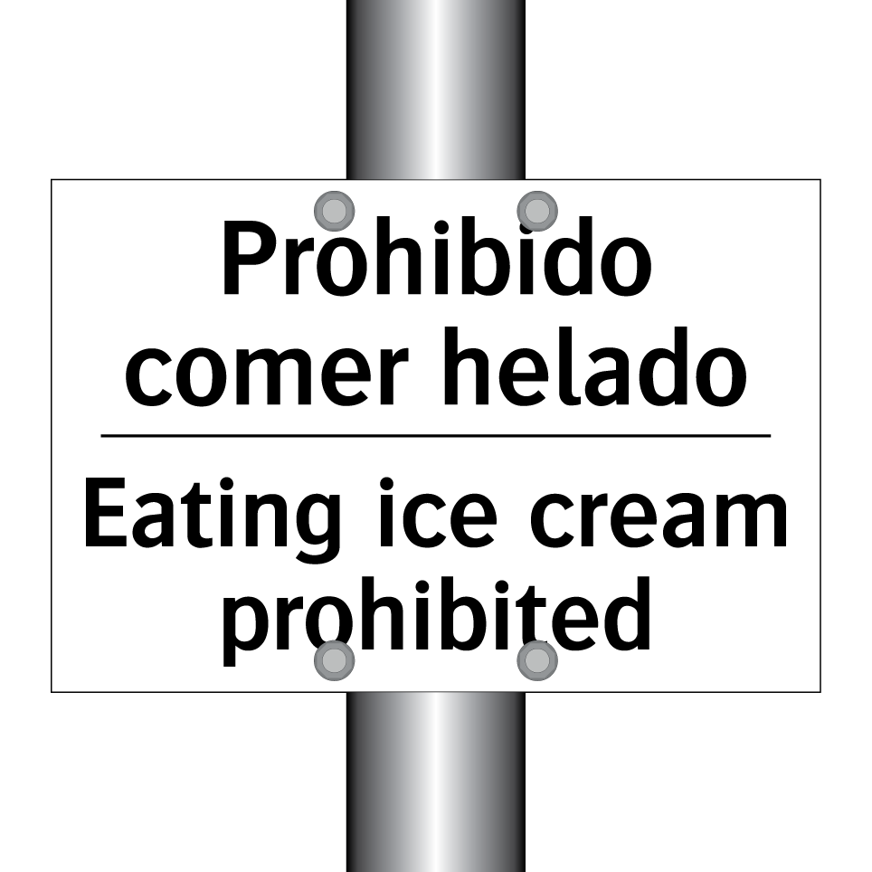 Prohibido comer helado - Eating ice cream prohibited