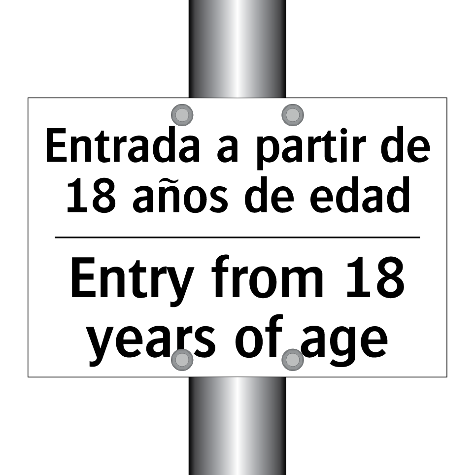 Entrada a partir de 18 años de edad - Entry from 18 years of age