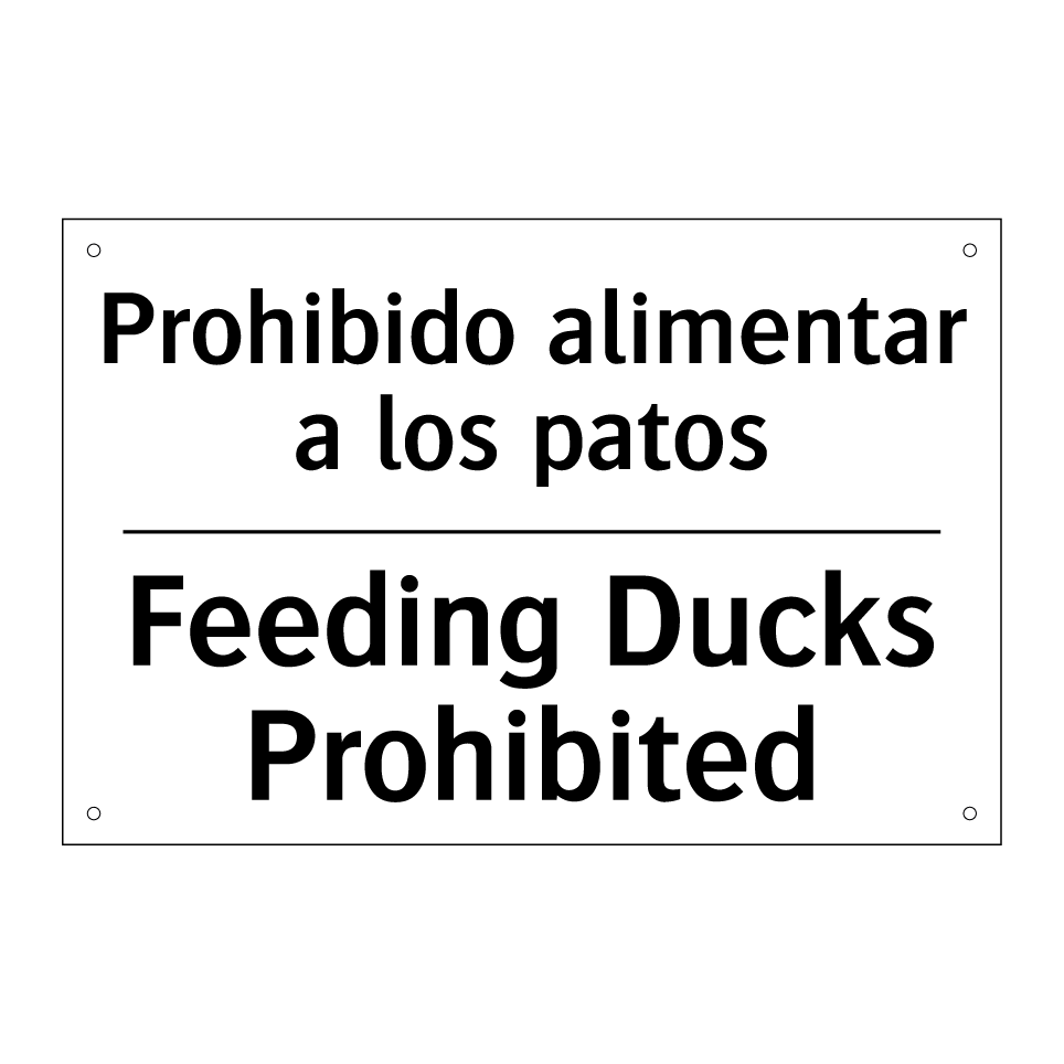 Prohibido alimentar a los patos - Feeding Ducks Prohibited