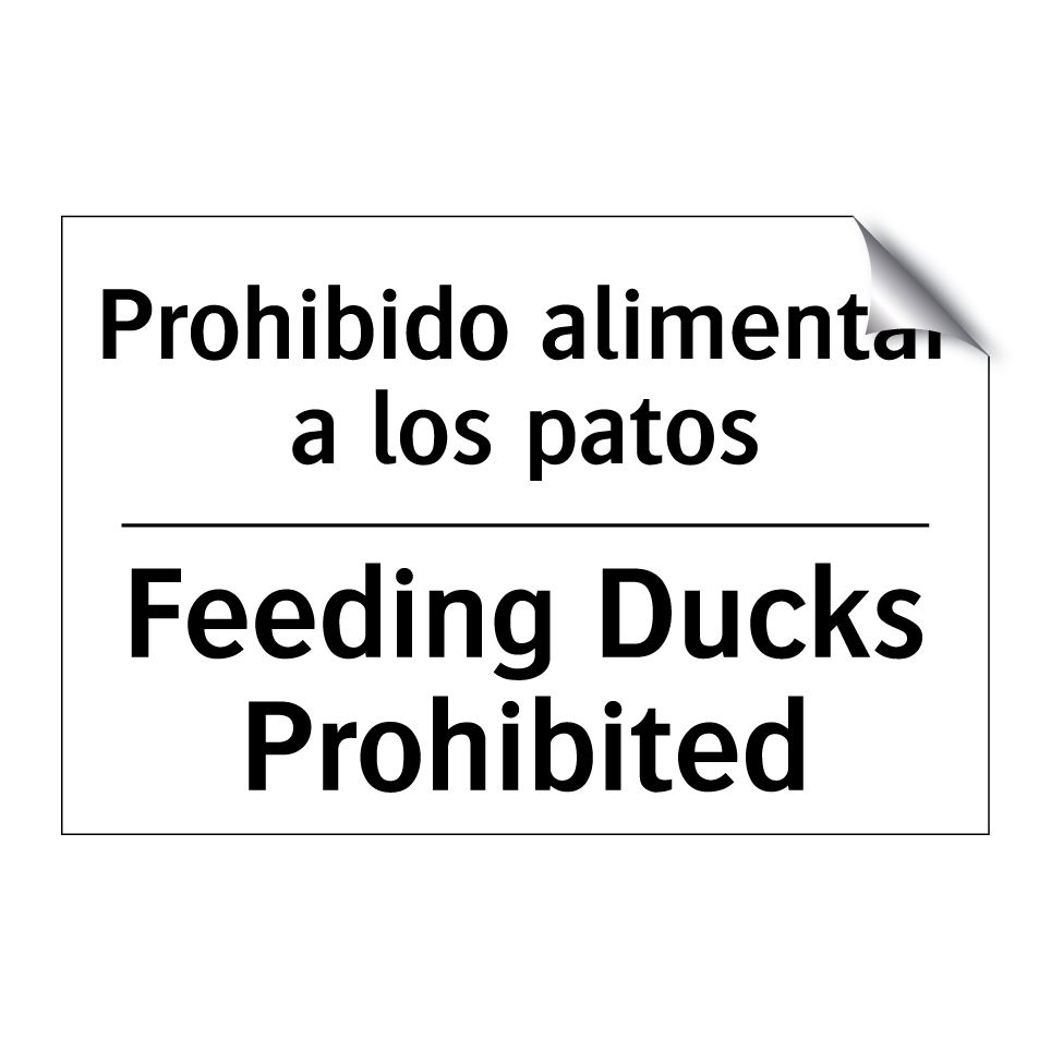 Prohibido alimentar a los patos - Feeding Ducks Prohibited