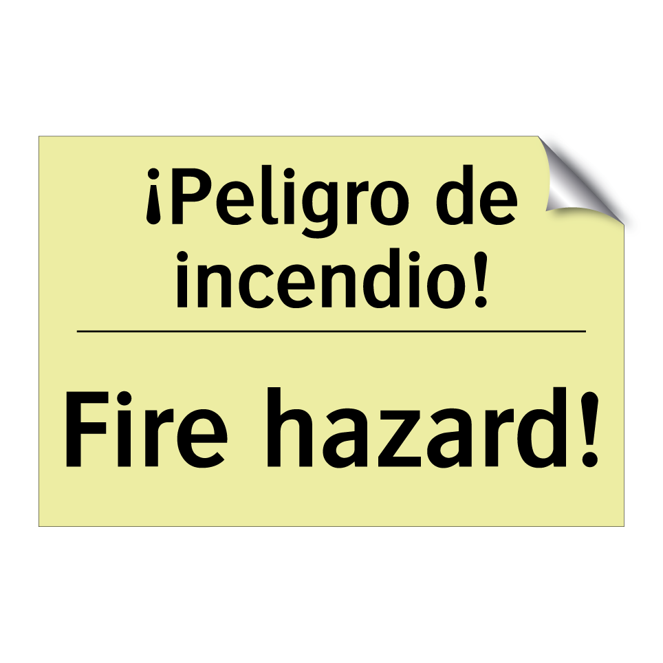 ¡Peligro de incendio! - Fire hazard!