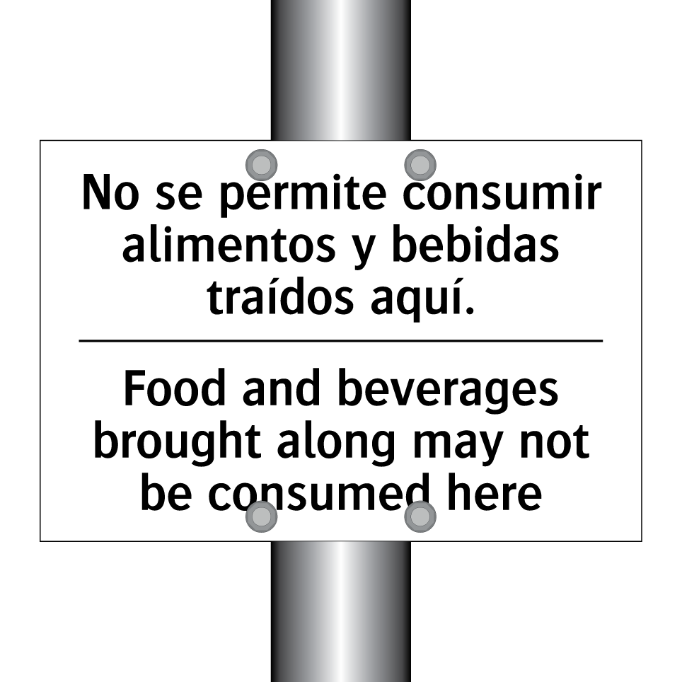 No se permite consumir alimentos y bebidas traídos aquí. - Food and beverages brought along may not be consumed here