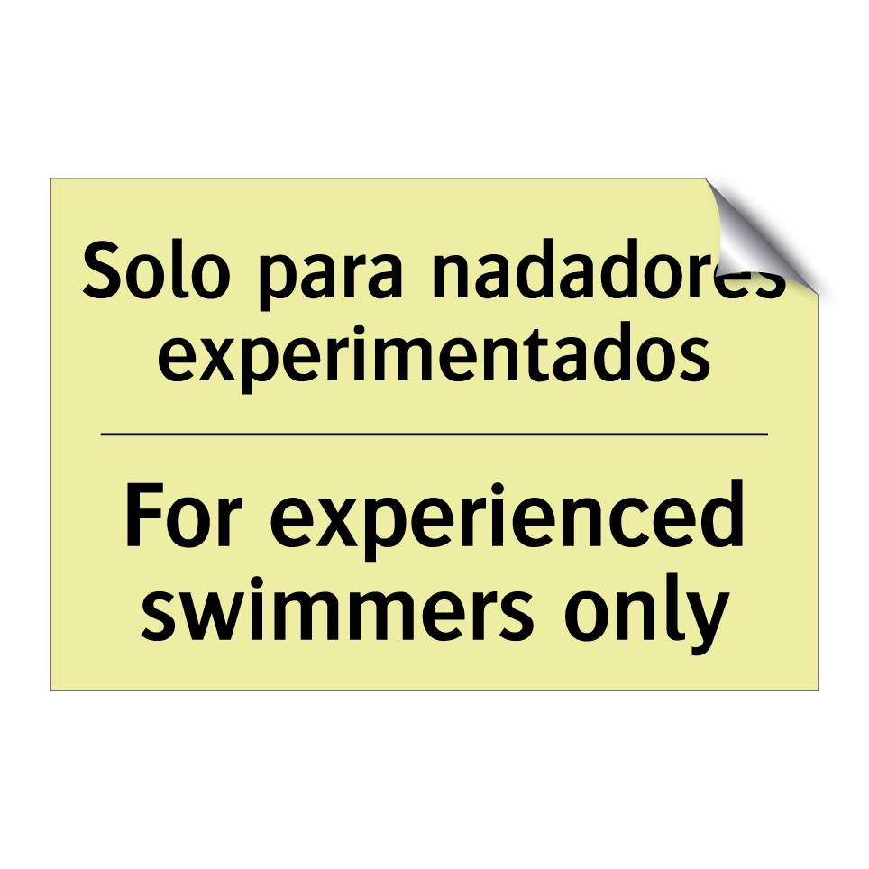 Solo para nadadores experimentados - For experienced swimmers only