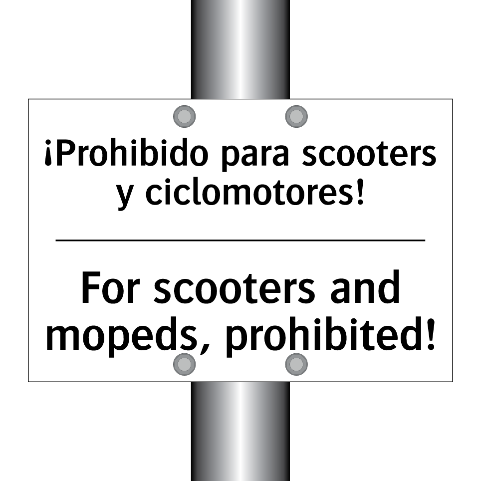 ¡Prohibido para scooters y ciclomotores! - For scooters and mopeds, prohibited!