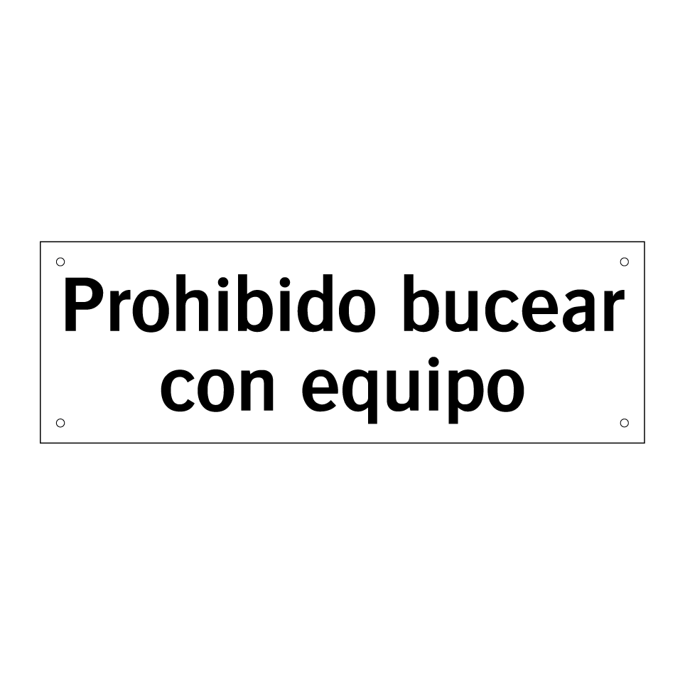 Prohibido bucear con equipo