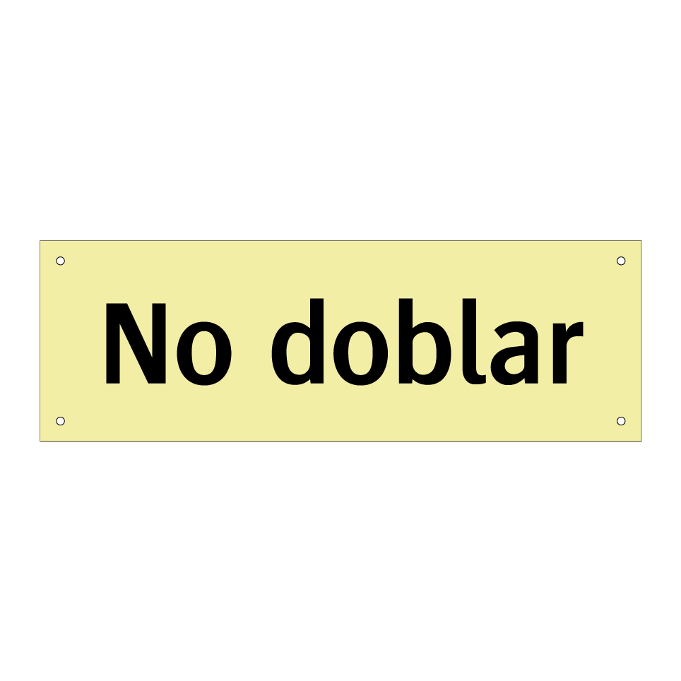 No doblar