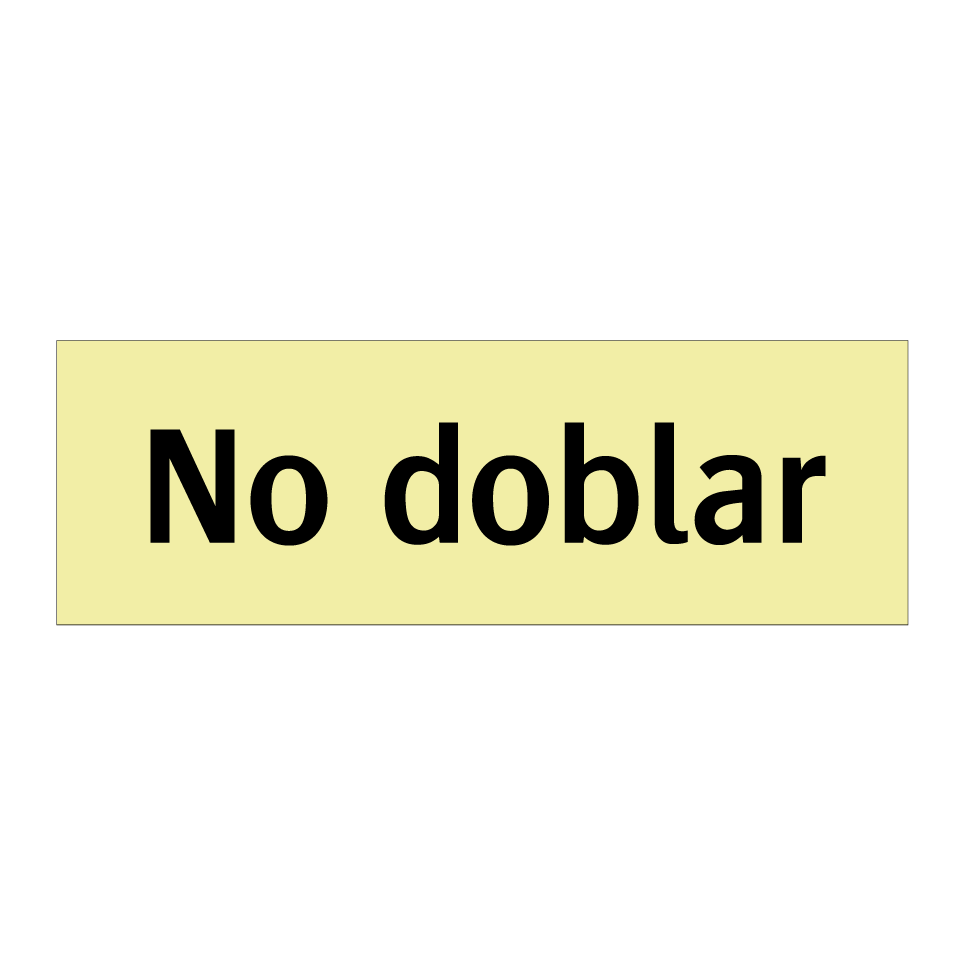 No doblar