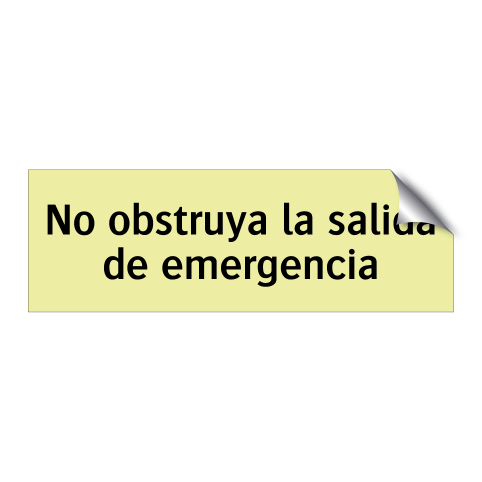No obstruya la salida de emergencia
