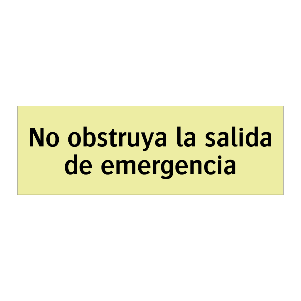 No obstruya la salida de emergencia