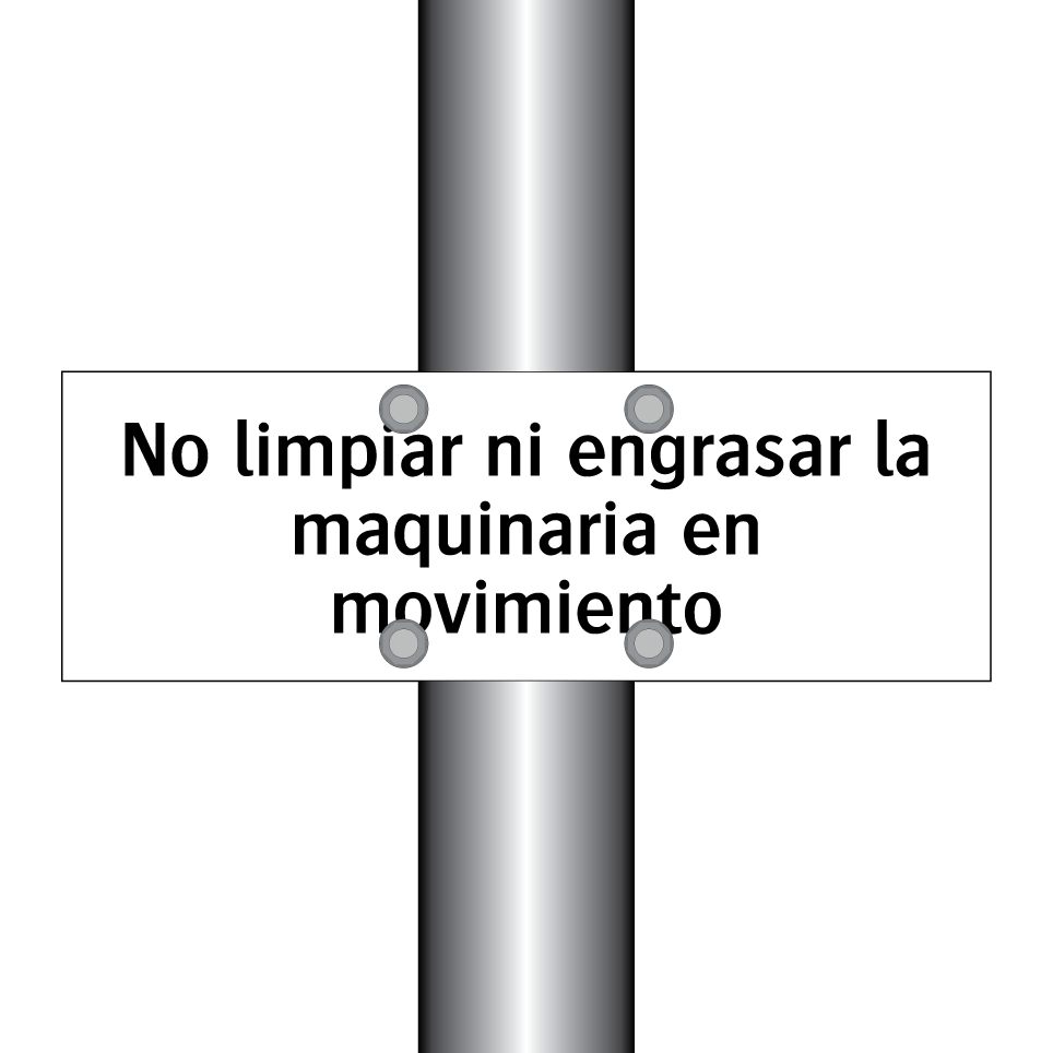 No limpiar ni engrasar la maquinaria en movimiento