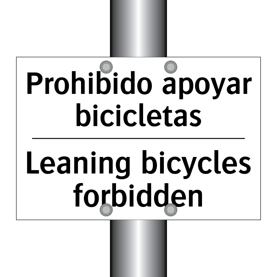 Prohibido apoyar bicicletas - Leaning bicycles forbidden